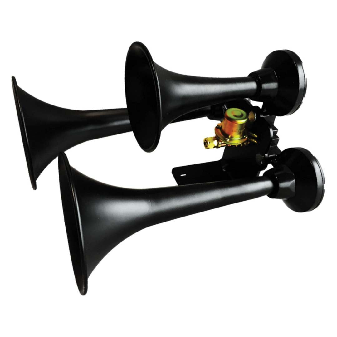 Aggressor Trainhorn 1.5 PSI 3 Tone Steel Black Omega