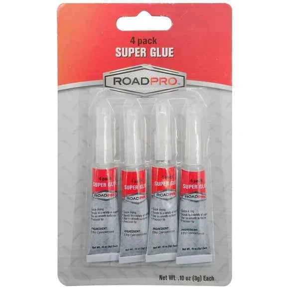 Road Pro 4 Pack .10 oz Super Glue TekShack