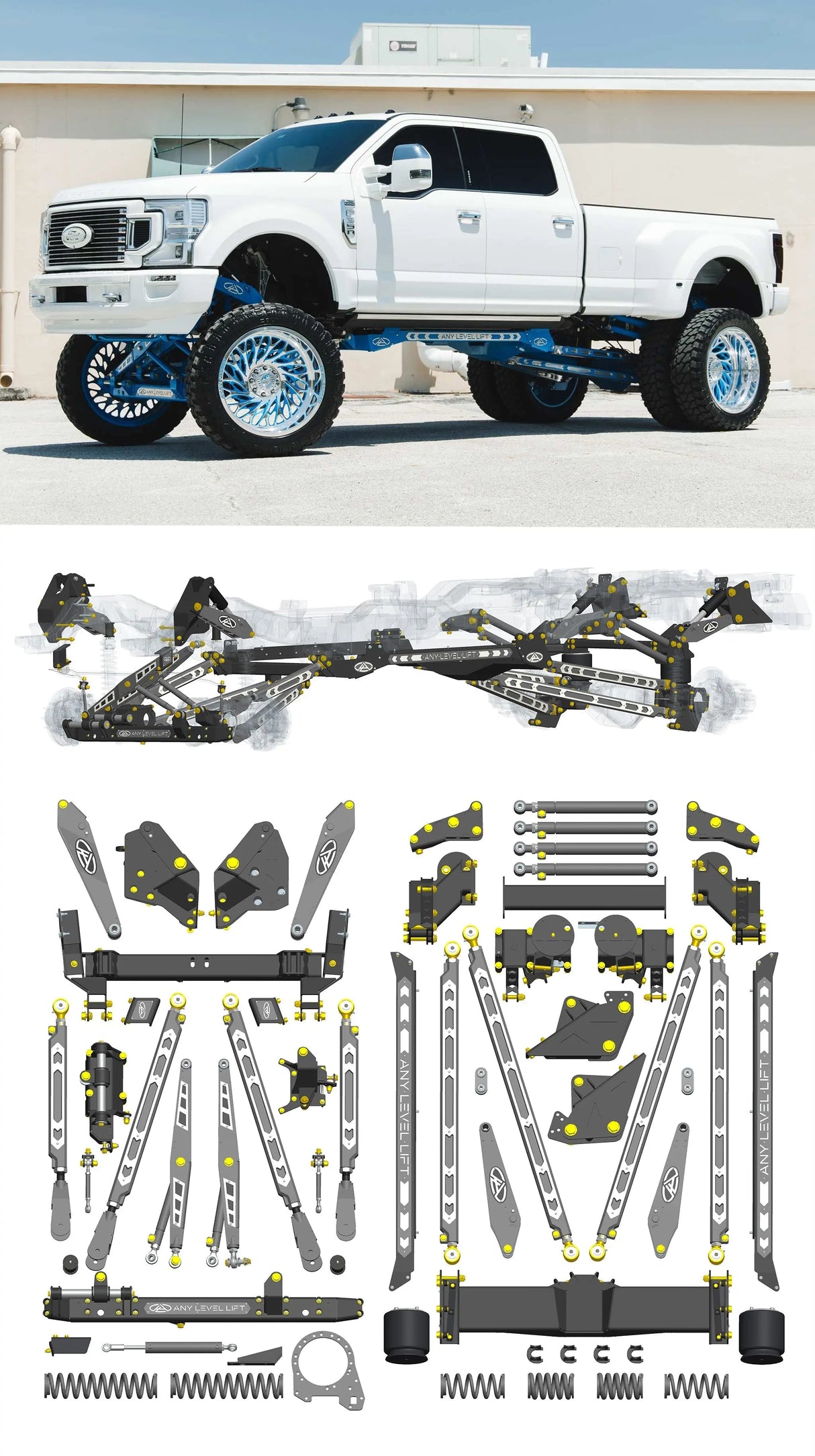 Any Level Lift - Base System, 0"-13": F-350 Dual Rear Wheel (2017-2022) Any Level Lift