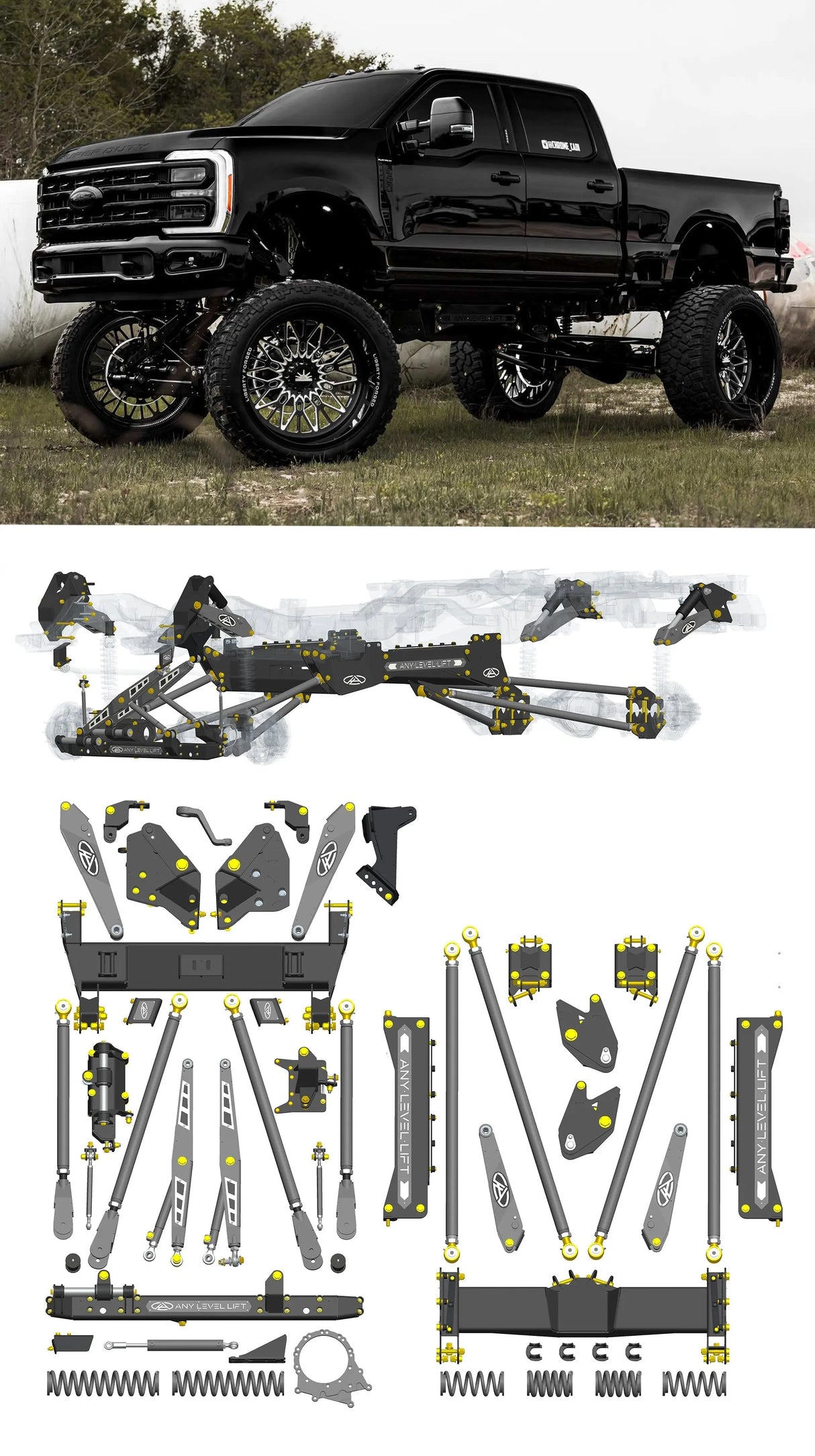 Any Level Lift - Base System, 4"-17": F-250/F-350, Single Rear Wheel (2023+) Any Level Lift