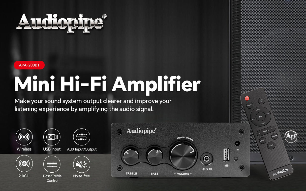 Mini Hi-Fi Amplifier (APA-200BT) Audiopipe