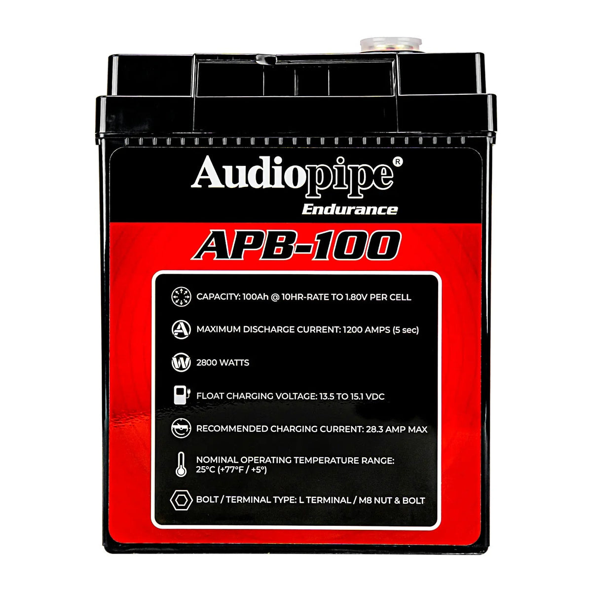 Audiopipe APB-100 Deep Cycle 100AH 12V Power Cell Battery Audiopipe