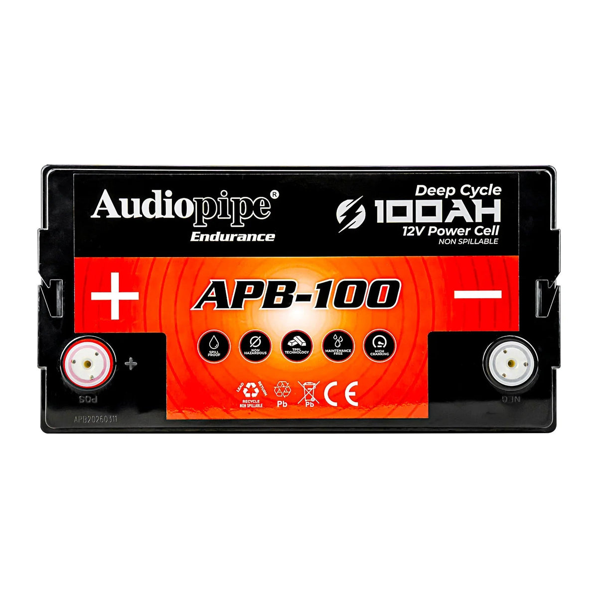 Audiopipe APB-100 Deep Cycle 100AH 12V Power Cell Battery Audiopipe