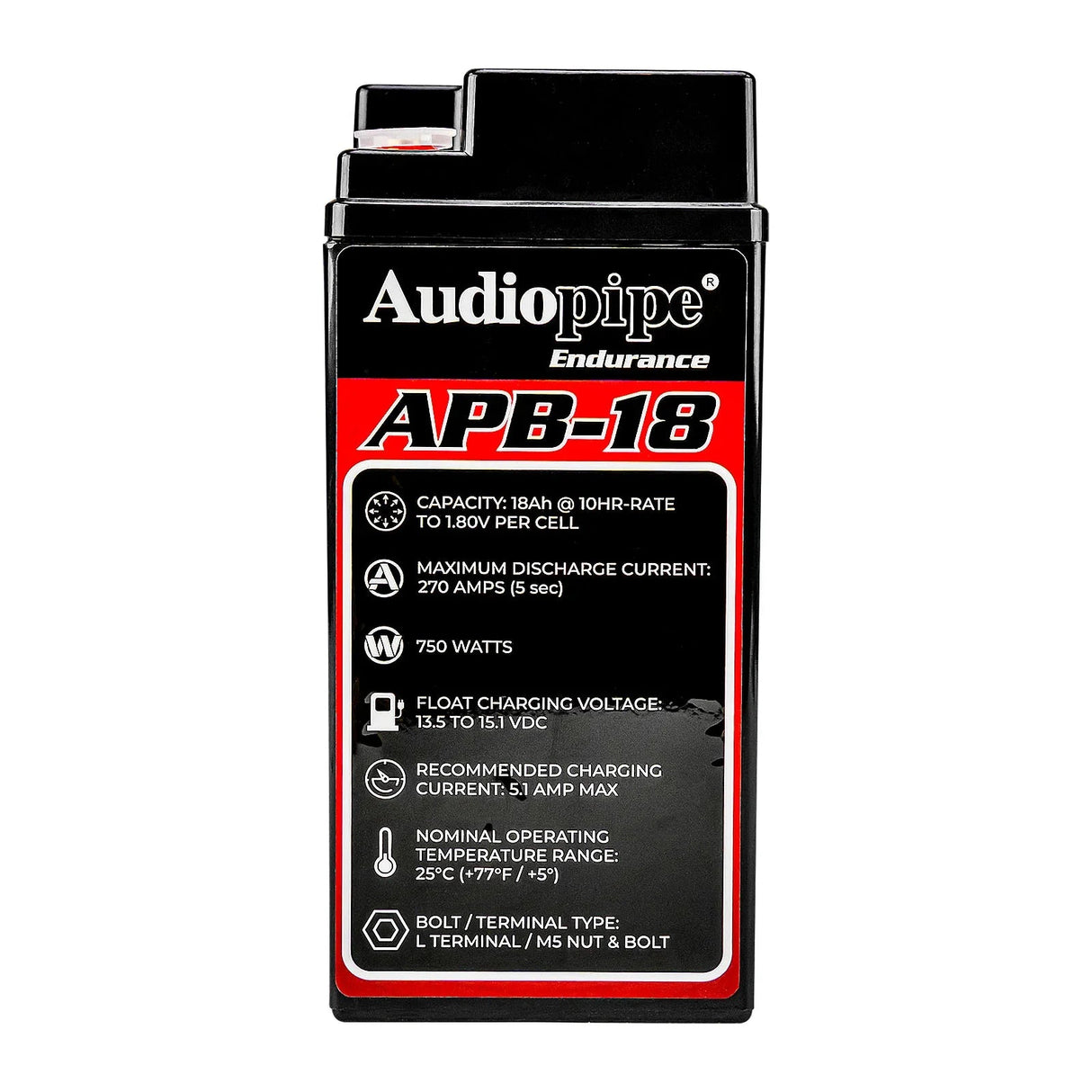 Audiopipe APB-18 Deep Cycle 18AH 12V Power Cell Battery Audiopipe
