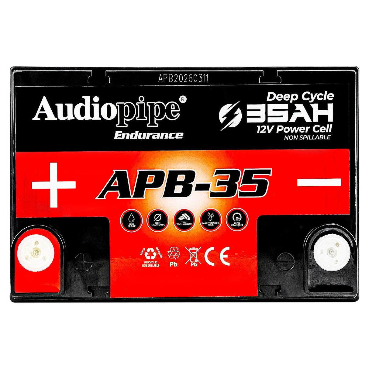 Deep Cycle 35AH 12V Power Cell (APB-35) Audiopipe