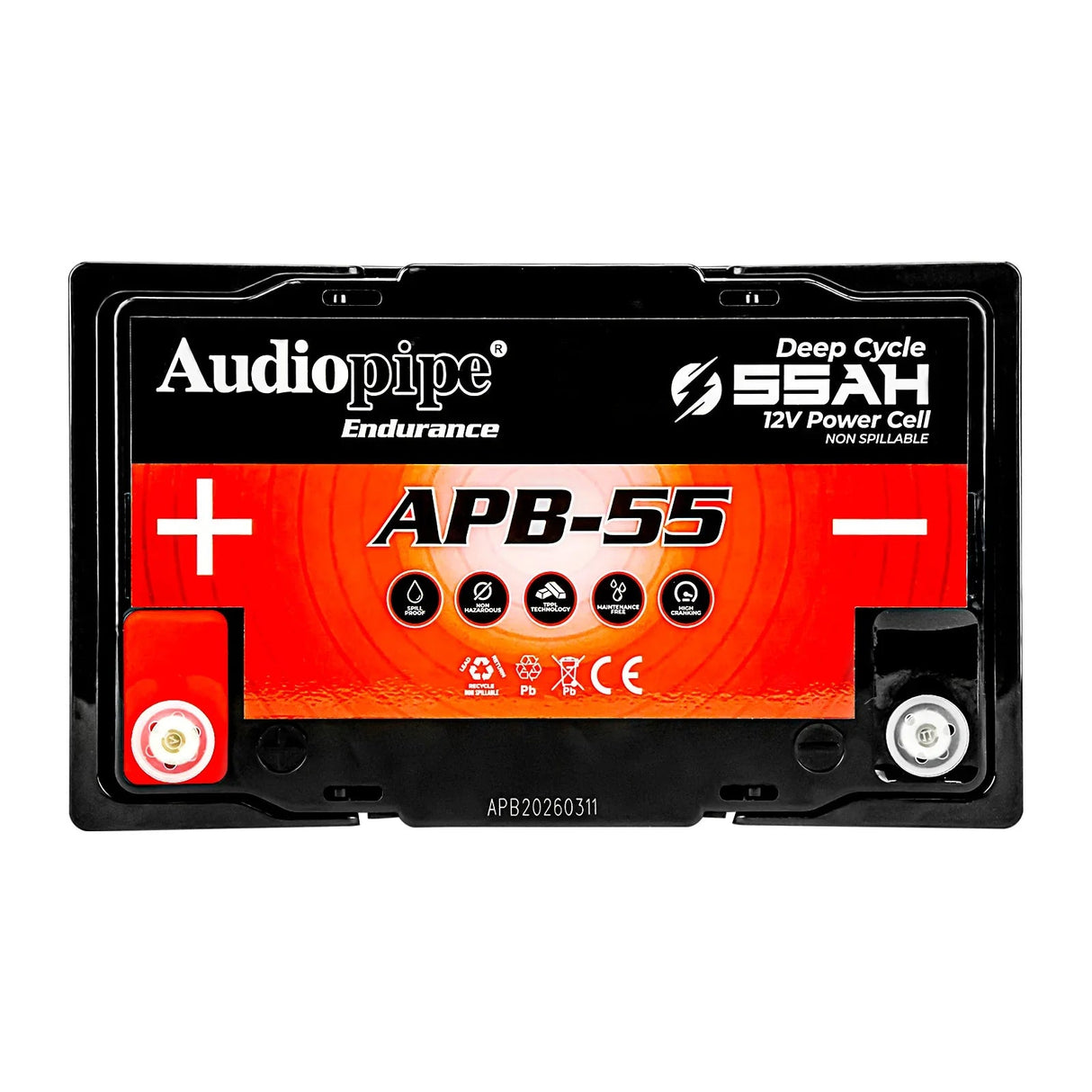 Audiopipe APB-55 Deep Cycle 55AH 12V Power Cell Battery Audiopipe