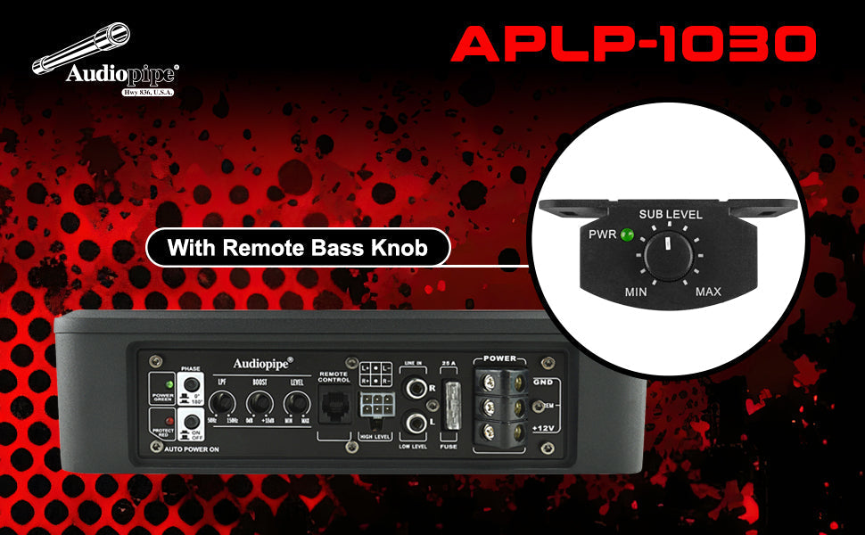 10" Low Profile Amplified Subwoofer (APLP-1030) Audiopipe