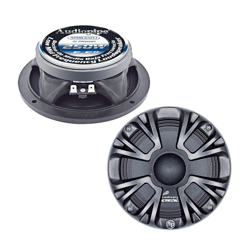 6.5” 2-Way Component Speaker with Crossover (APMB-65FLT-CMP), Sold in pairs Audiopipe
