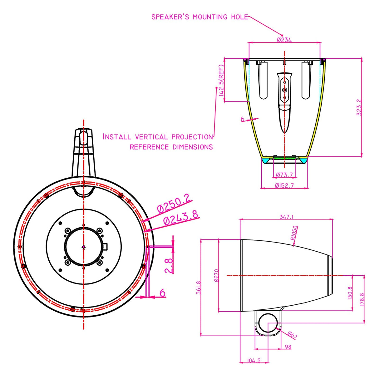 10” Marine Tower Enclosures & Powersport Tower Enclosures (APMP-1001WETW), Sold in pairs Audiopipe