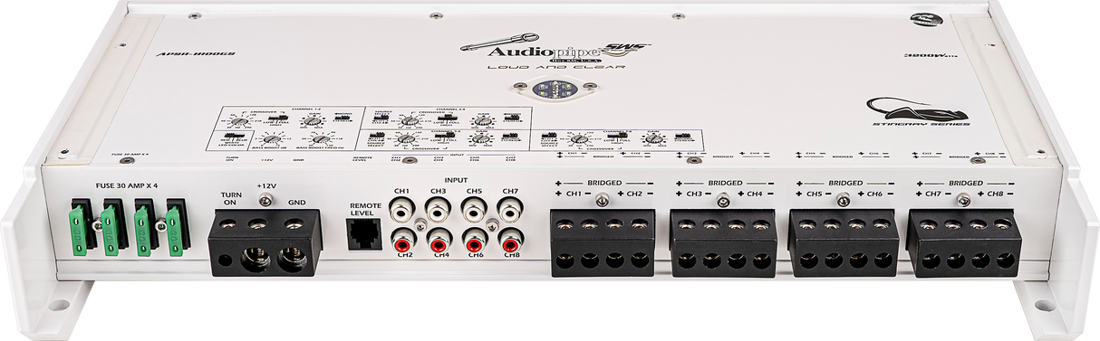APSR-8100GS - 3200W 8-Channel Class D Marine Amplifier Audiopipe