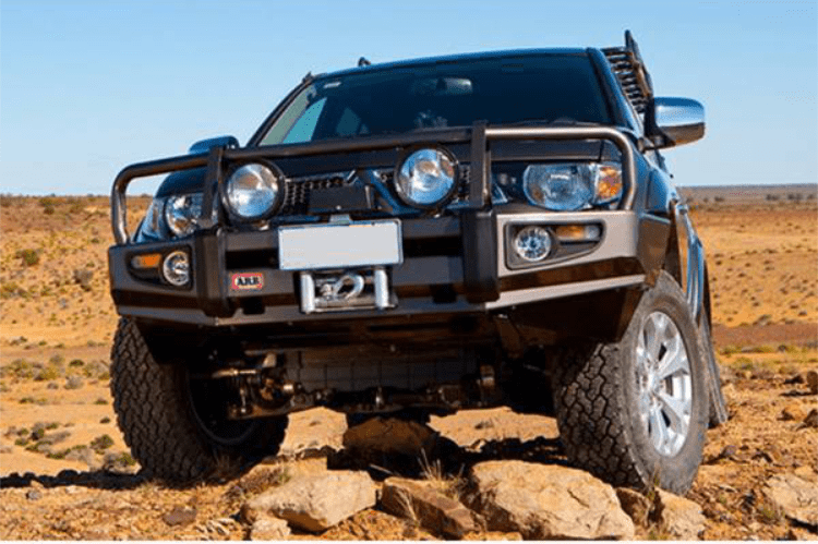 ARB 3423130B Toyota Tacoma 2005-2011 Deluxe Front Bumper Winch Ready with Grille Guard, Black Powder Coat Finish
