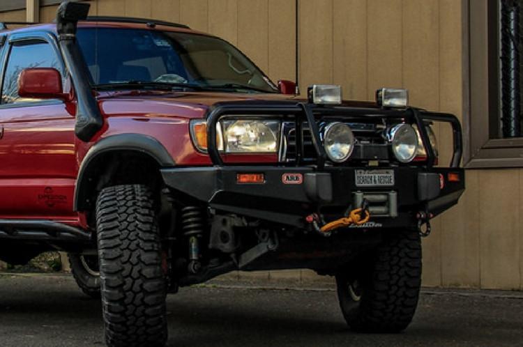 ARB 3423040B Toyota Tacoma 1995-2004 Deluxe Front Bumper Winch Ready with Grille Guard Integrit Textured Black Powder Coat Finish