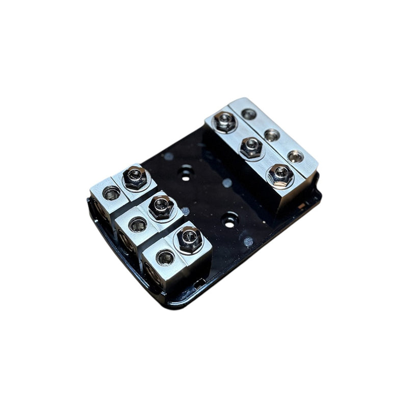 Audio Xtreme Code AXC-3ANL-FHD Fused Distribution Block (3) 0GA/4GA In & (3) 0GA/4GA Out AudioXtremeCode