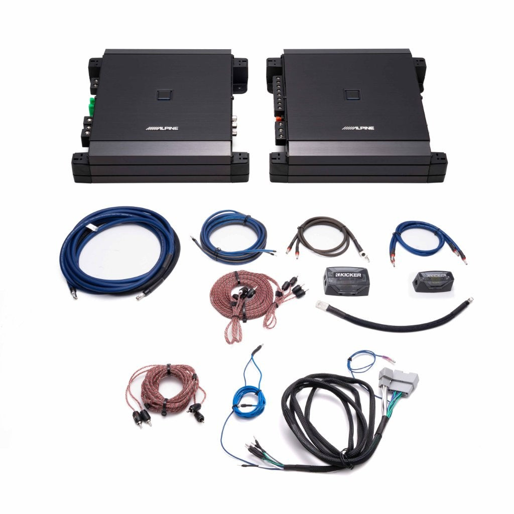 Alpine S Series Plug & Play Dual Amplifier Kit Bundle | '18- '23 JL Wrangler/ '20- '23 JT Gladiator