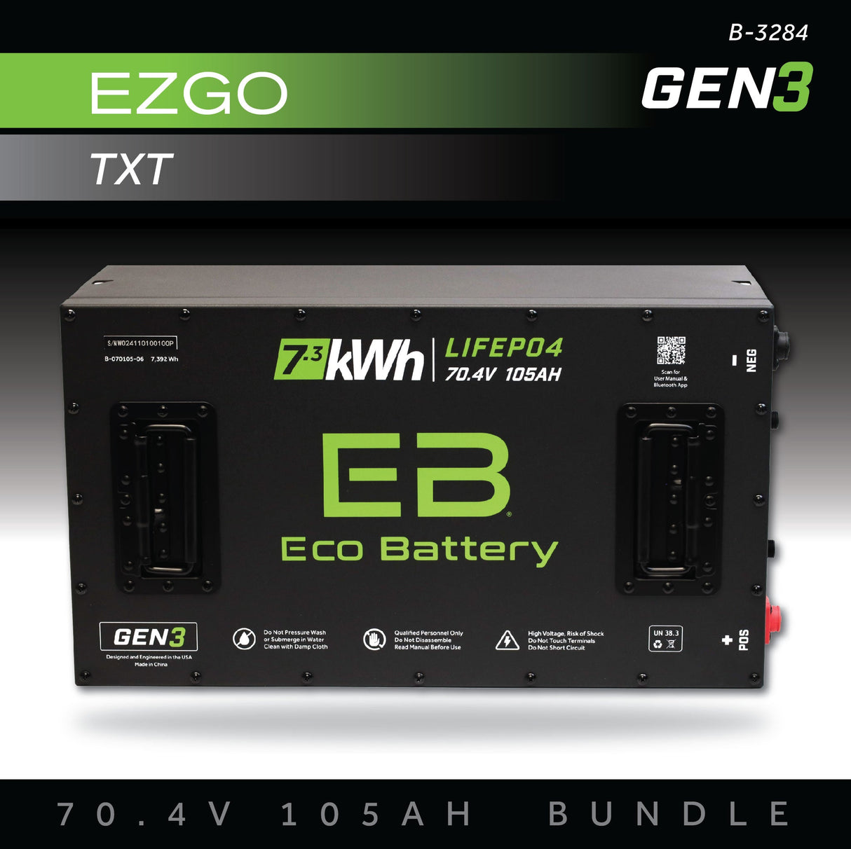 Eco Battery (72V) 70V 105AH Battery Bundle / EZGO TXT