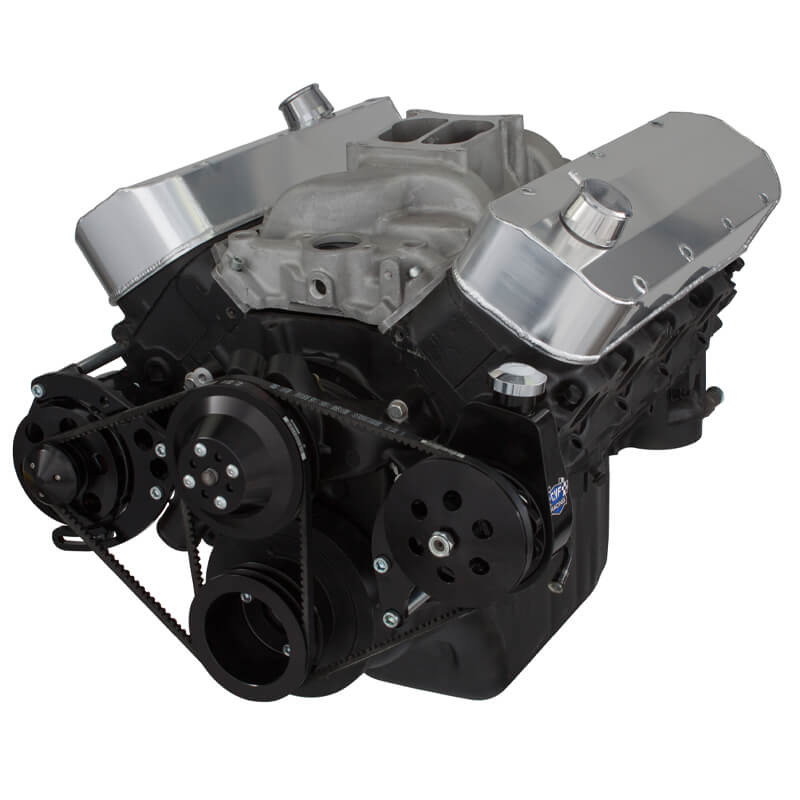 GM BB Standard Deck Compatible Front Accessory Drive - V-Belt with Alternator | Power Steering | Water Pump | Brackets and Bolts