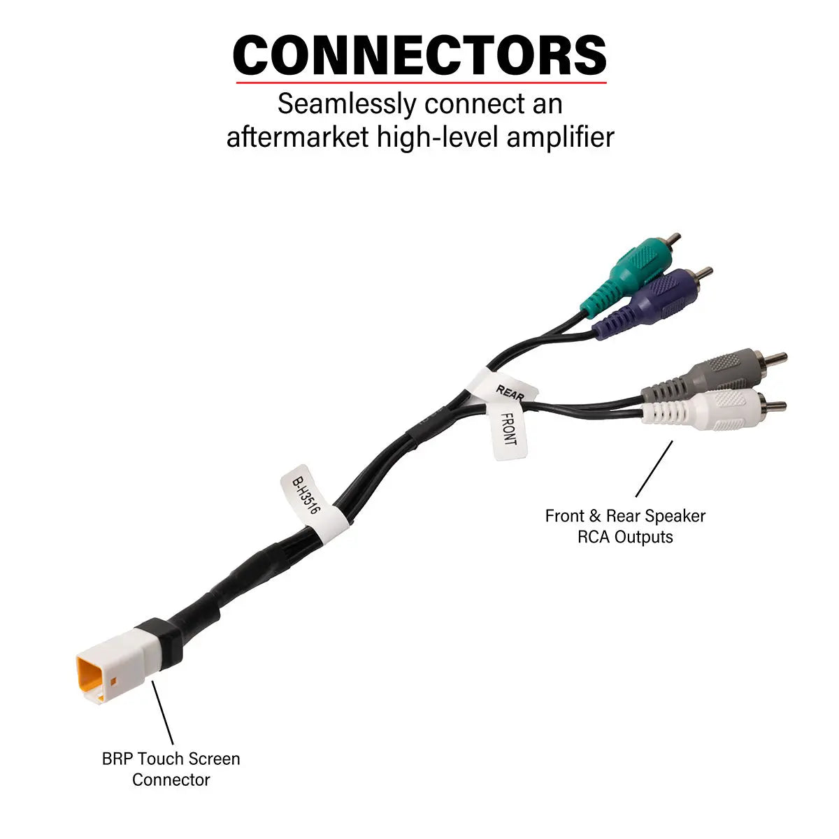 CanAm® Maverick R & X3 BRP™ Touch Screen Front & Rear Speaker RCA Output Harness SSV Works