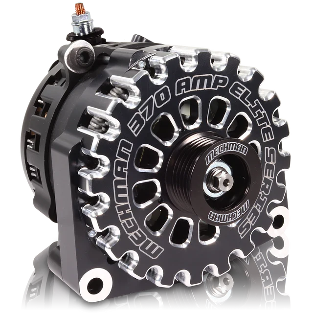 Mechman 370 Amp Black Billet Alternator for 14-18 GM Truck Mechman