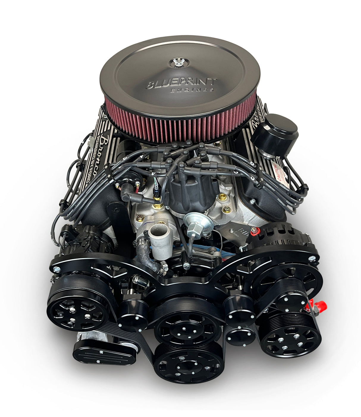 Ford Small Block Compatible 302 c.i. Engine and 4R70W Automatic Transmission - 365 Horsepower - Bronco Edition Builder Series - Black Pulley Kit - Fuel Injected