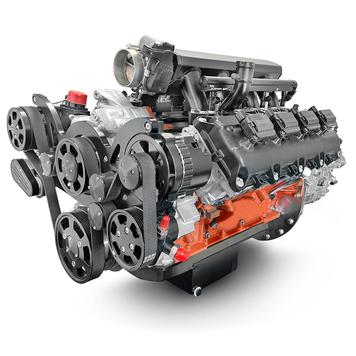 Chrysler Hemi Compatible 426 c.i. Engine and 4L65/70E Automatic Transmission - 610 Horsepower - Standard Edition Builder Series - Black Pulley Kit - Fuel Injected