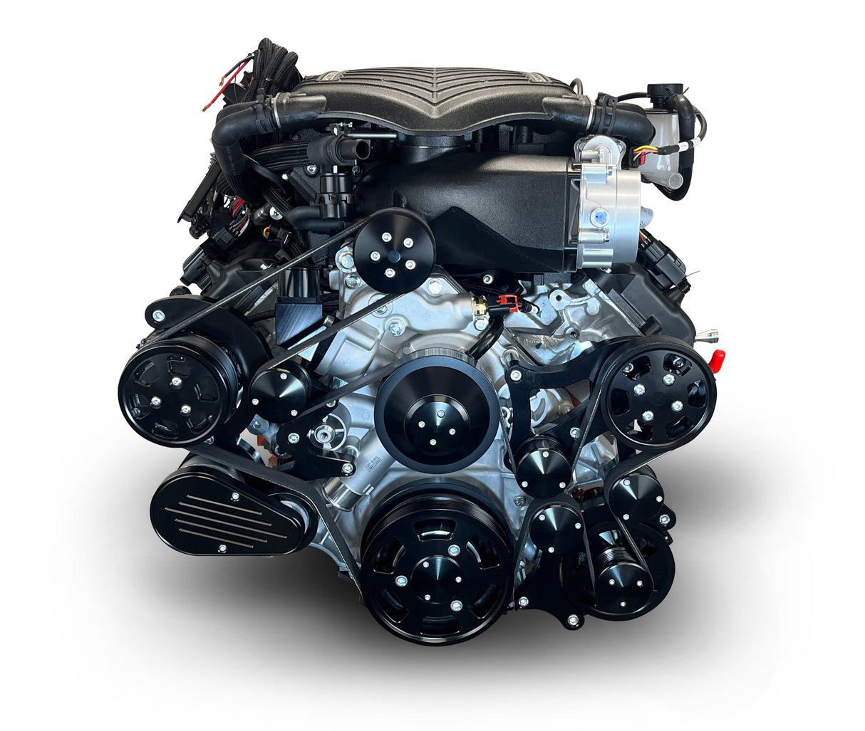 Chrysler Hemi Compatible 426 c.i. Engine and 4L80E Automatic Transmission - 872 Horsepower - Standard Edition Builder Series - Black Pulley Kit - Supercharged