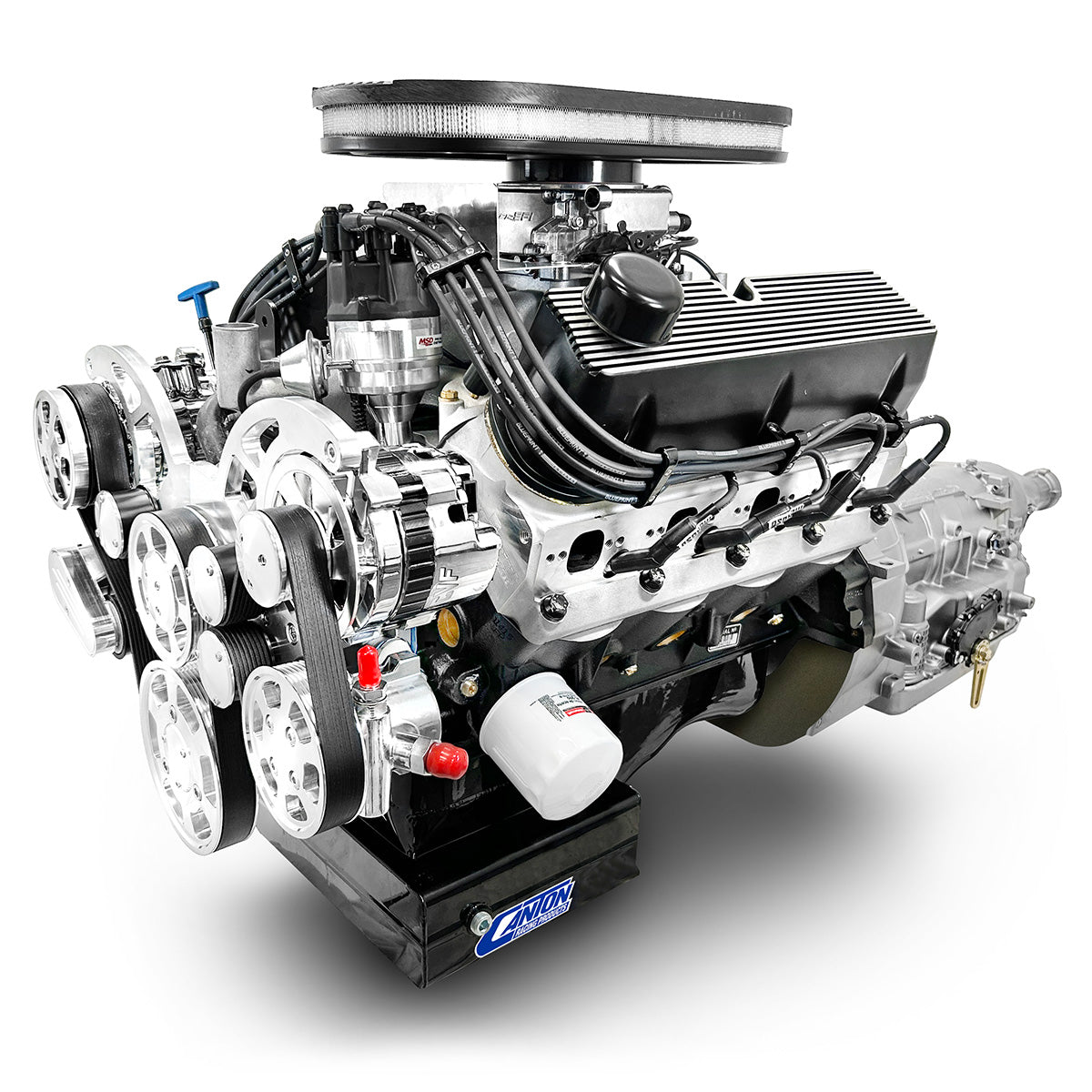Ford Small Block Compatible 427 c.i. Engine and 4R70W Automatic Transmission - 541 Horsepower - Cobra Edition Builder Series - Polished Pulley Kit - Carbureted