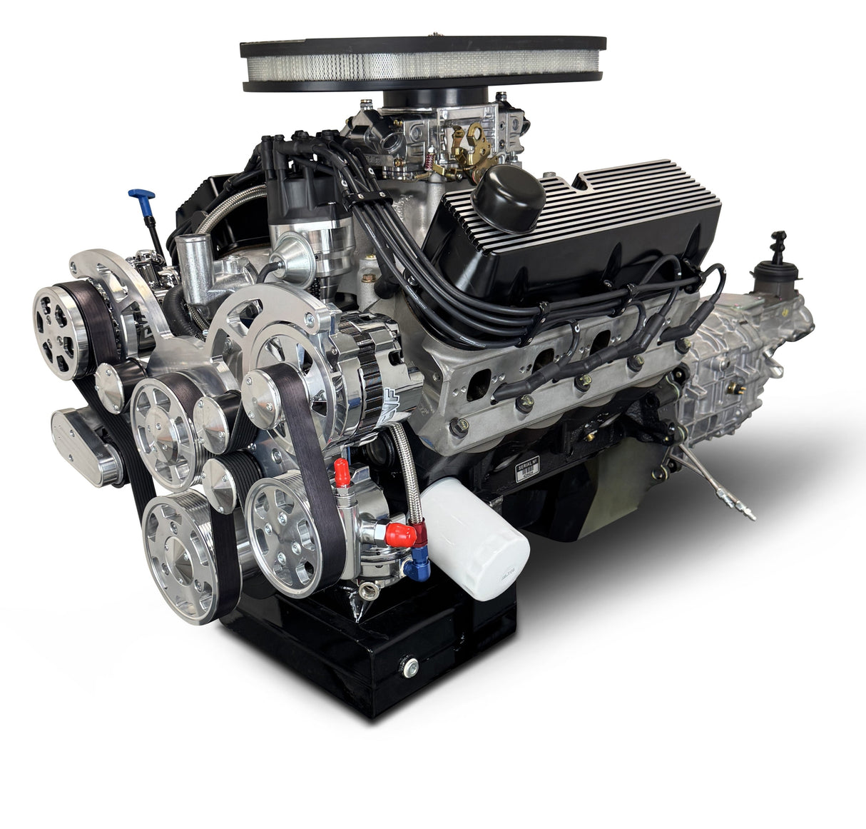Ford Small Block Compatible 427 c.i. Engine and TKX Manual Transmission - 541 Horsepower - Cobra Edition Builder Series - Polished Pulley Kit - Carbureted