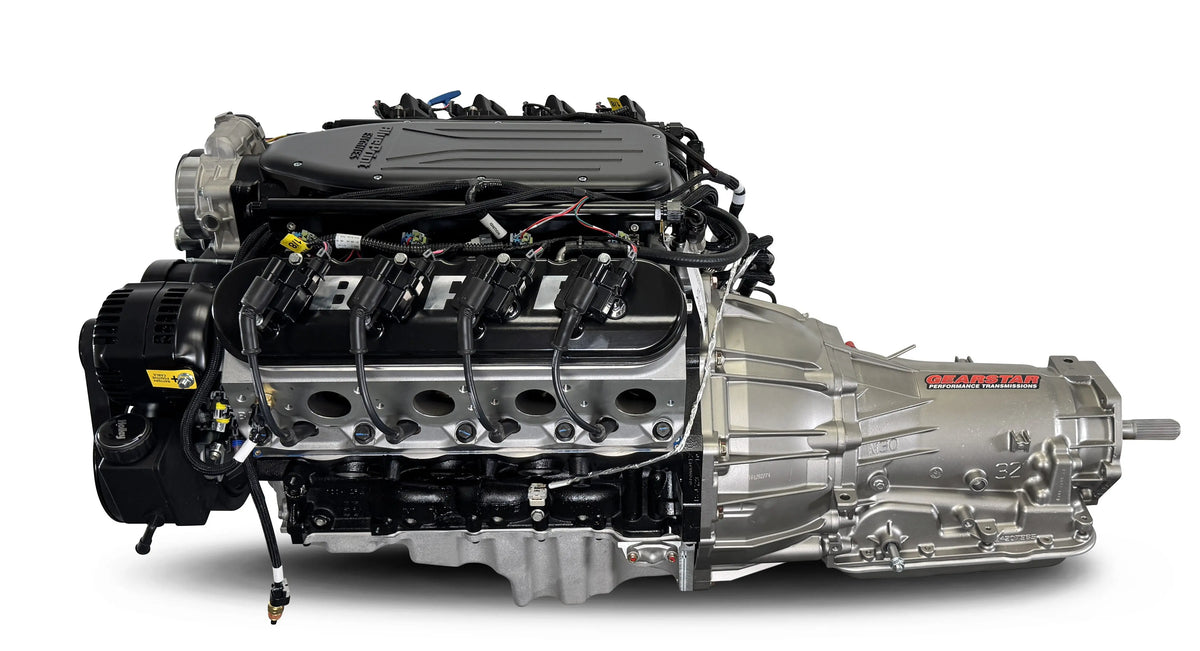 BluePrint Engines BLS3768KB4X4 LS 376 engine and transmission combo - side view detail