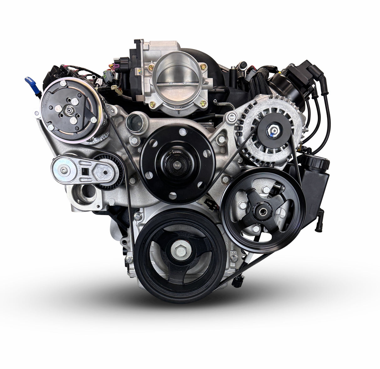 GM LS Compatible 427 c.i. Engine and TKX Manual Transmission - 605 Horsepower - Standard Edition Builder Series - Natural Pulley Kit - Holley Terminator X EFI System