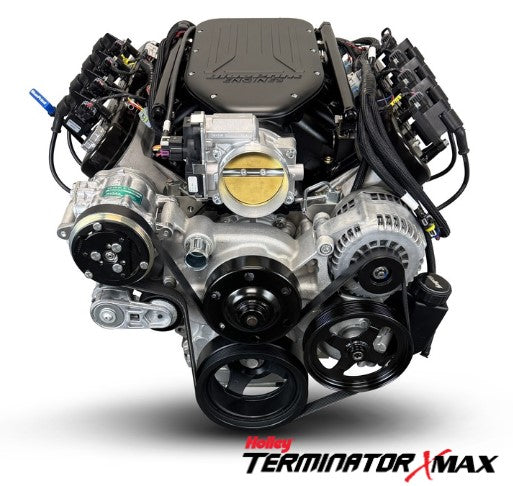 GM LS Compatible 427 c.i. Engine and T56 Manual Transmission - 585 Horsepower - Standard Edition Builder Series - Natural Pulley Kit - Holley Terminator X EFI System