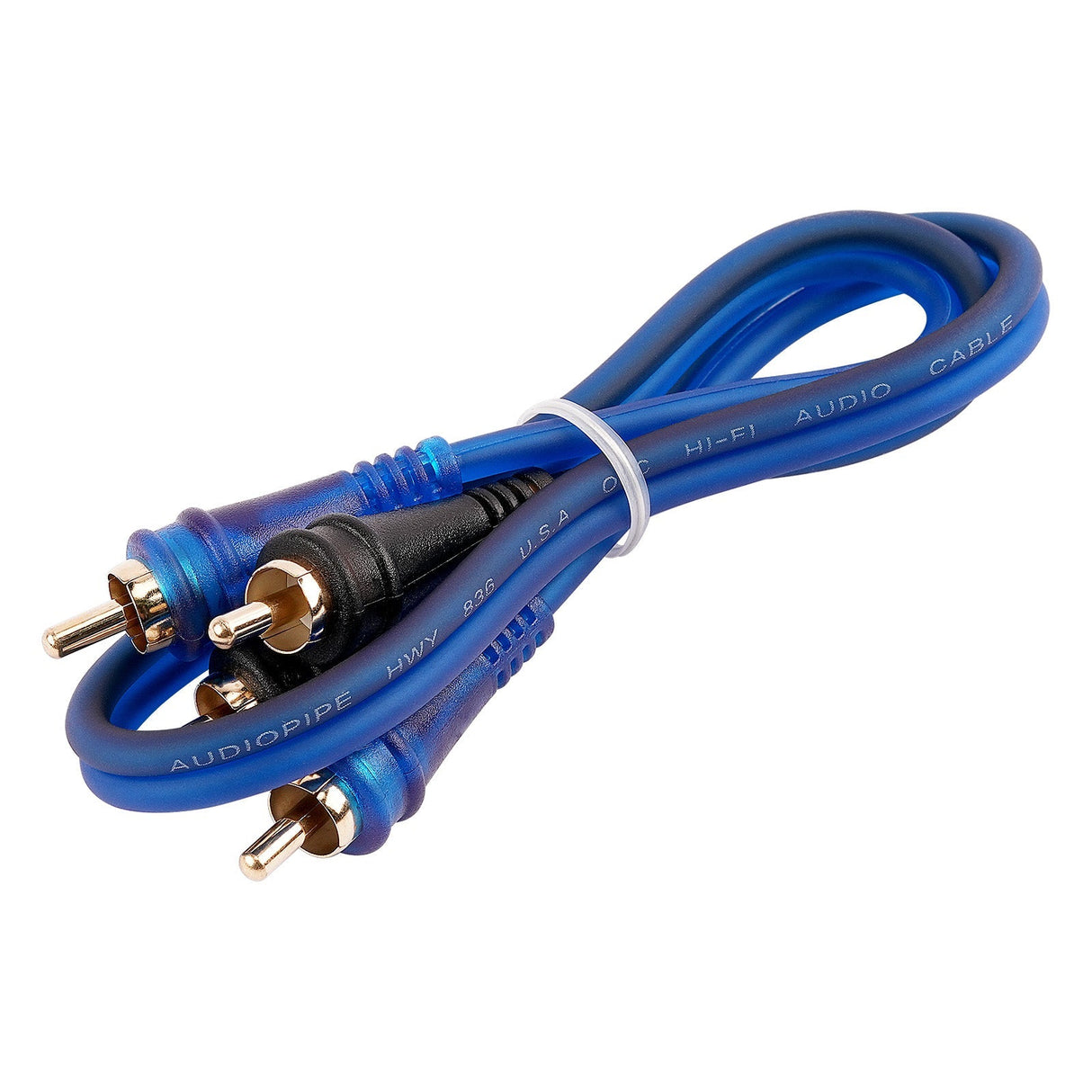 1.5FT Frosted RCA Audio Cable (BMV-BLS-1.5), 10-Pack (10 Individual Cables) Audiopipe