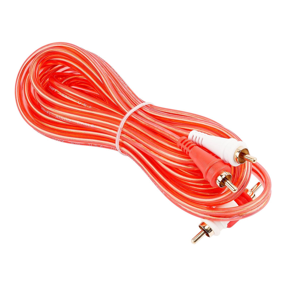 10FT Oxygen Free RCA Audio Cable With Right Angle (BMV-GRA-10), 10-Pack (10 Individual Cables) Audiopipe
