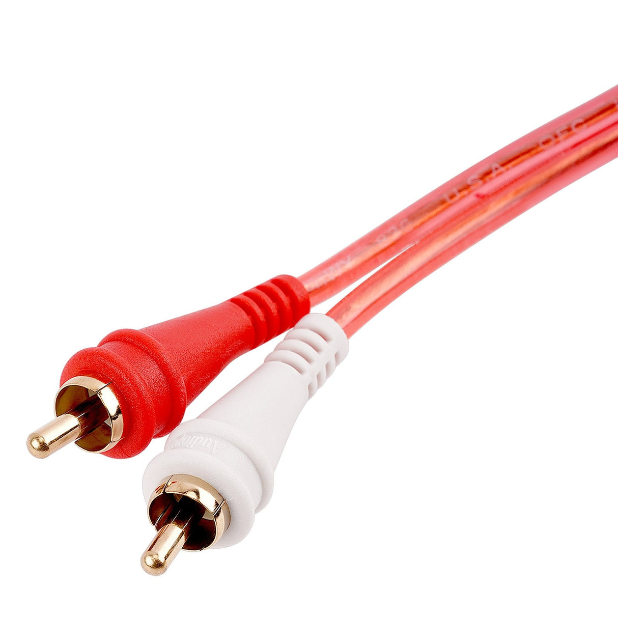 12FT Oxygen Free RCA Audio Cable With Right Angle (BMV-GRA-12), 10-Pack (10 Individual Cables) Audiopipe