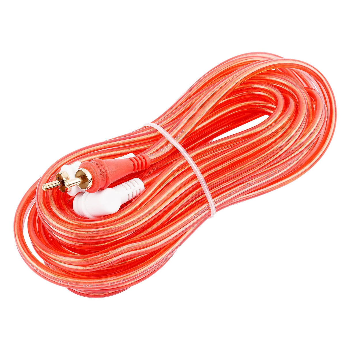 17FT Oxygen Free RCA Audio Cable With Right Angle (BMV-GRA-17), 10-Pack (10 Individual Cables) Audiopipe