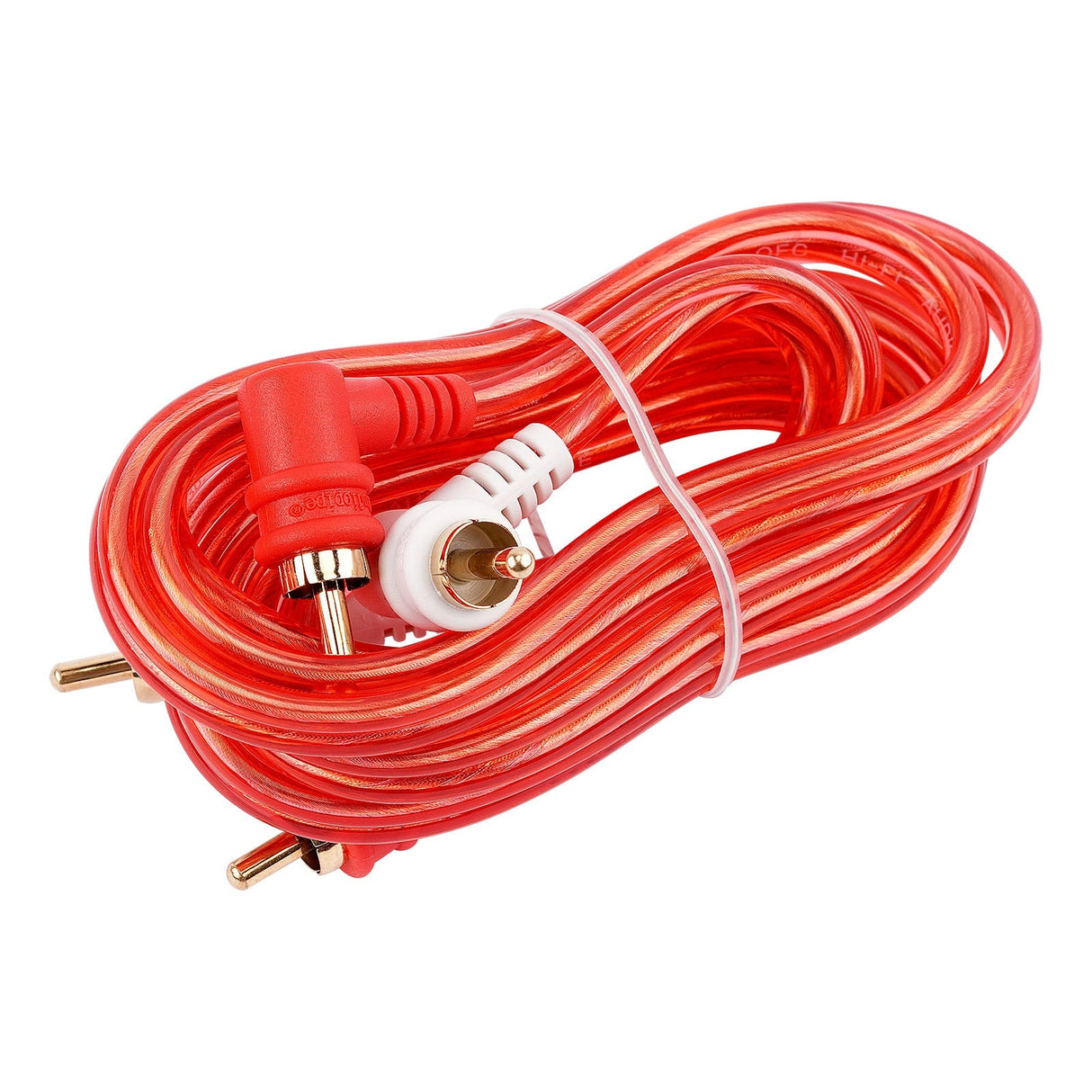 6FT Oxygen Free RCA Audio Cable With Right Angle (BMV-GRA-6), 10-Pack (10 Individual Cables) Audiopipe