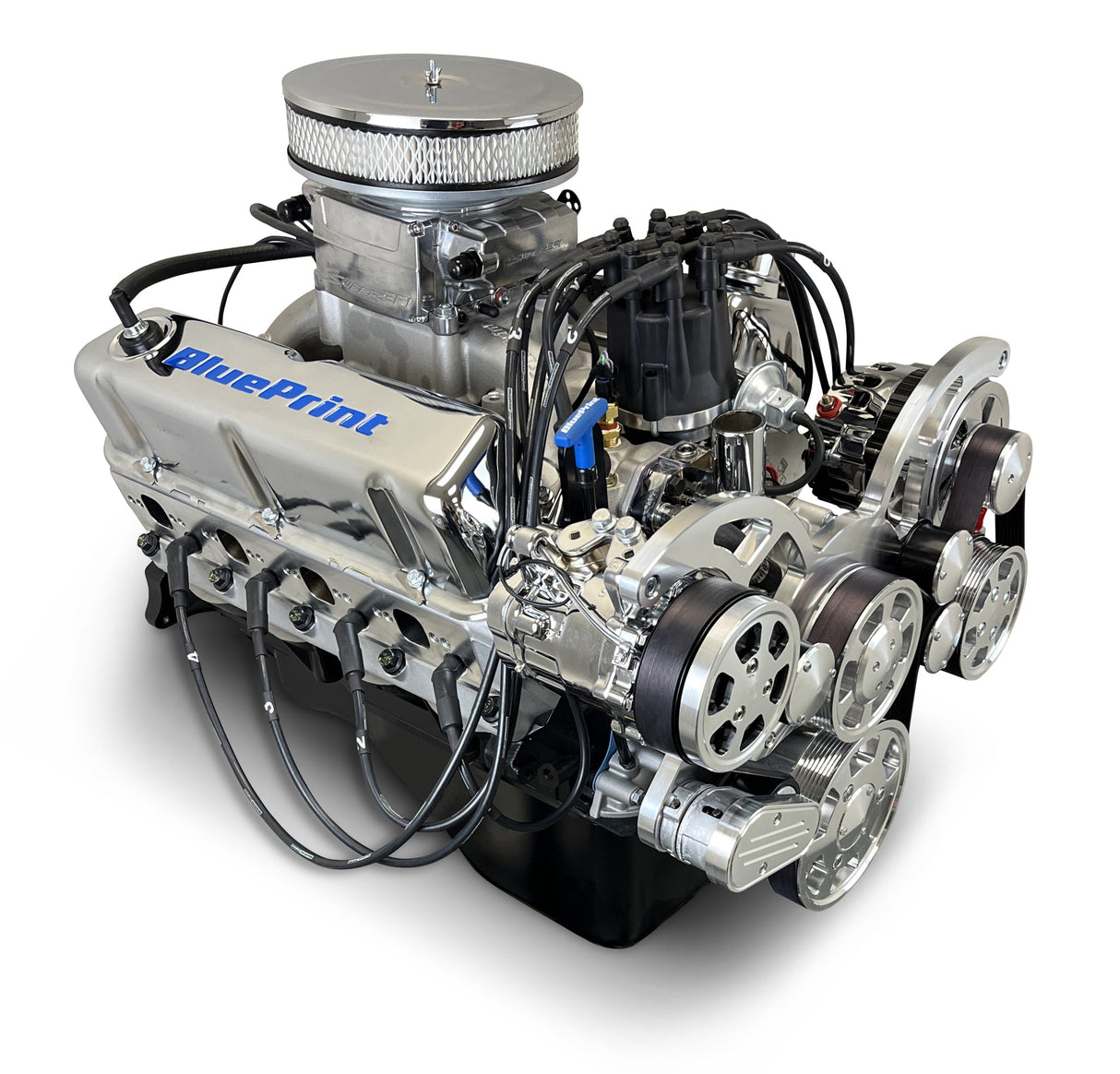 Ford Small Block Compatible 302 c.i. Engine - 361 Horsepower - Deluxe Dressed - Polished Pulley Kit - Fuel Injected