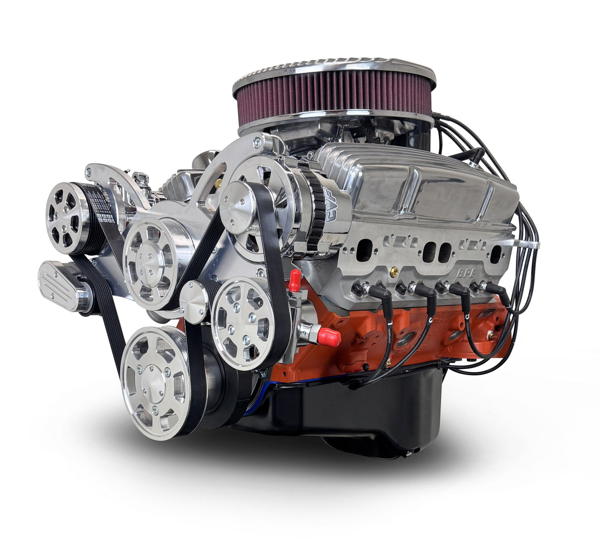 GM Small Block Compatible 327 c.i. Engine - 350 Horsepower - Deluxe Dressed - Polished Pulley Kit - Fuel Injected
