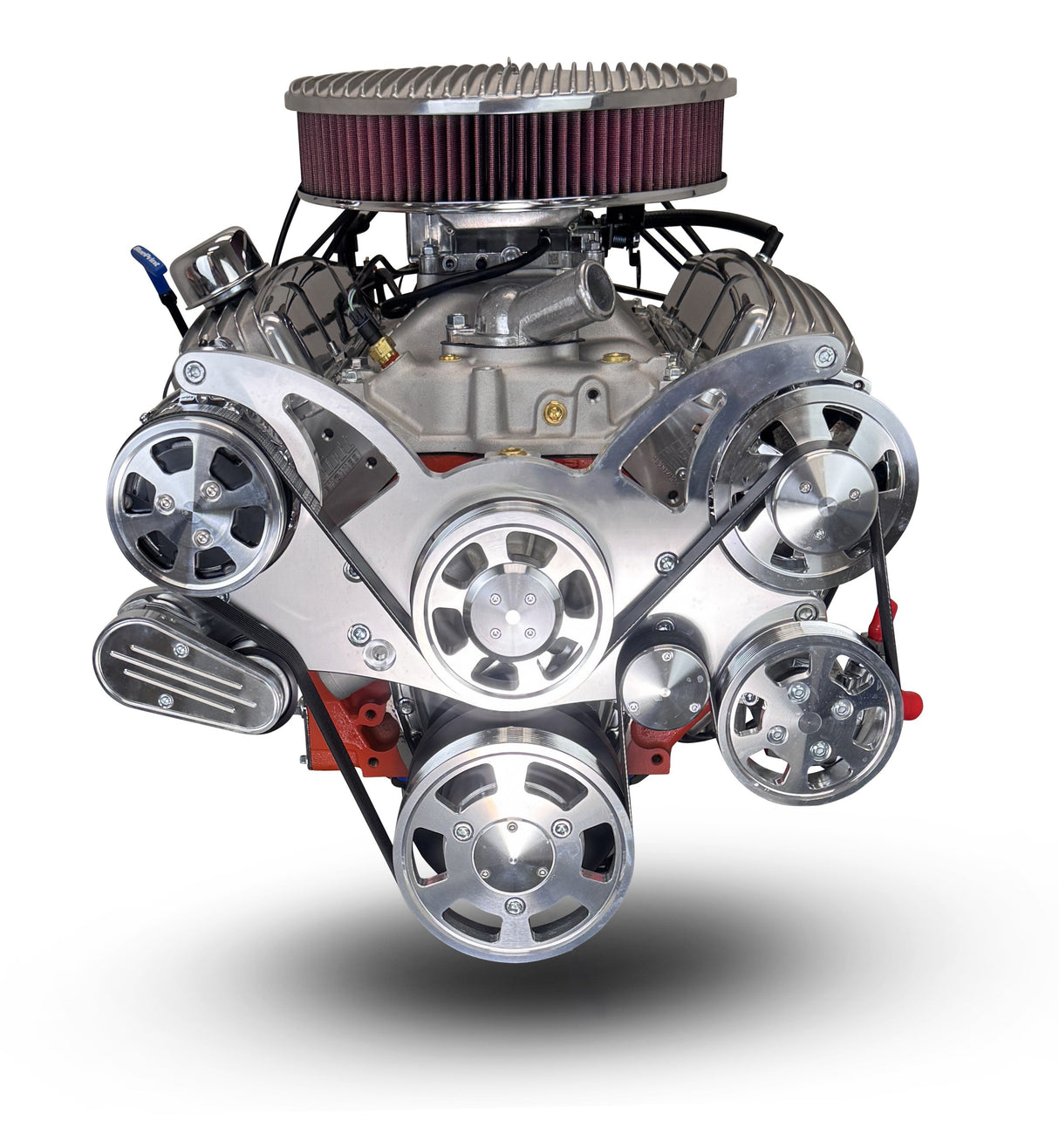 GM Small Block Compatible 327 c.i. Engine - 350 Horsepower - Deluxe Dressed - Polished Pulley Kit - Fuel Injected