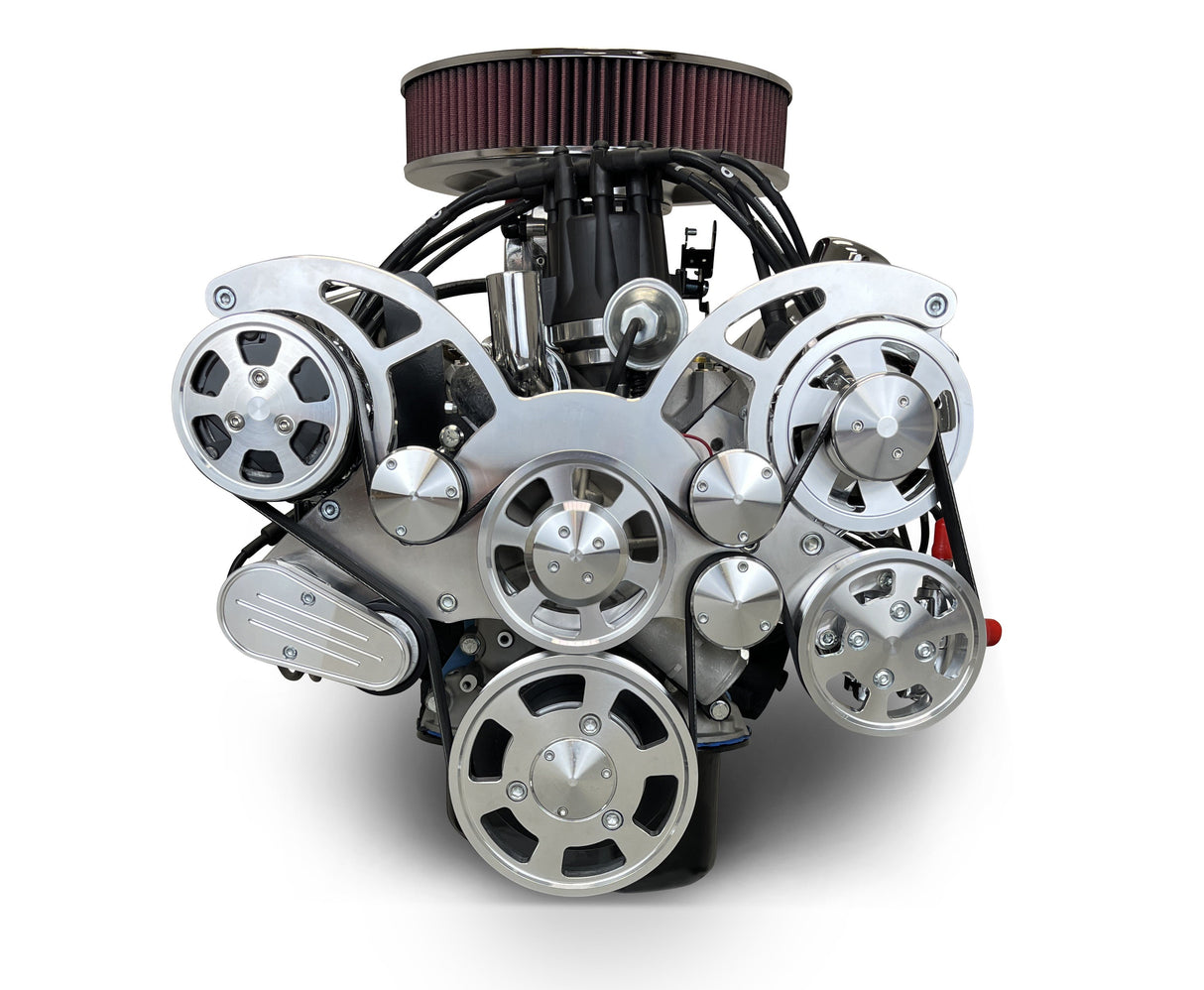 Ford Small Block Compatible 347 c.i. Engine - 415 Horsepower - Deluxe Dressed - Polished Pulley Kit - Rear Sump - Fuel Injected
