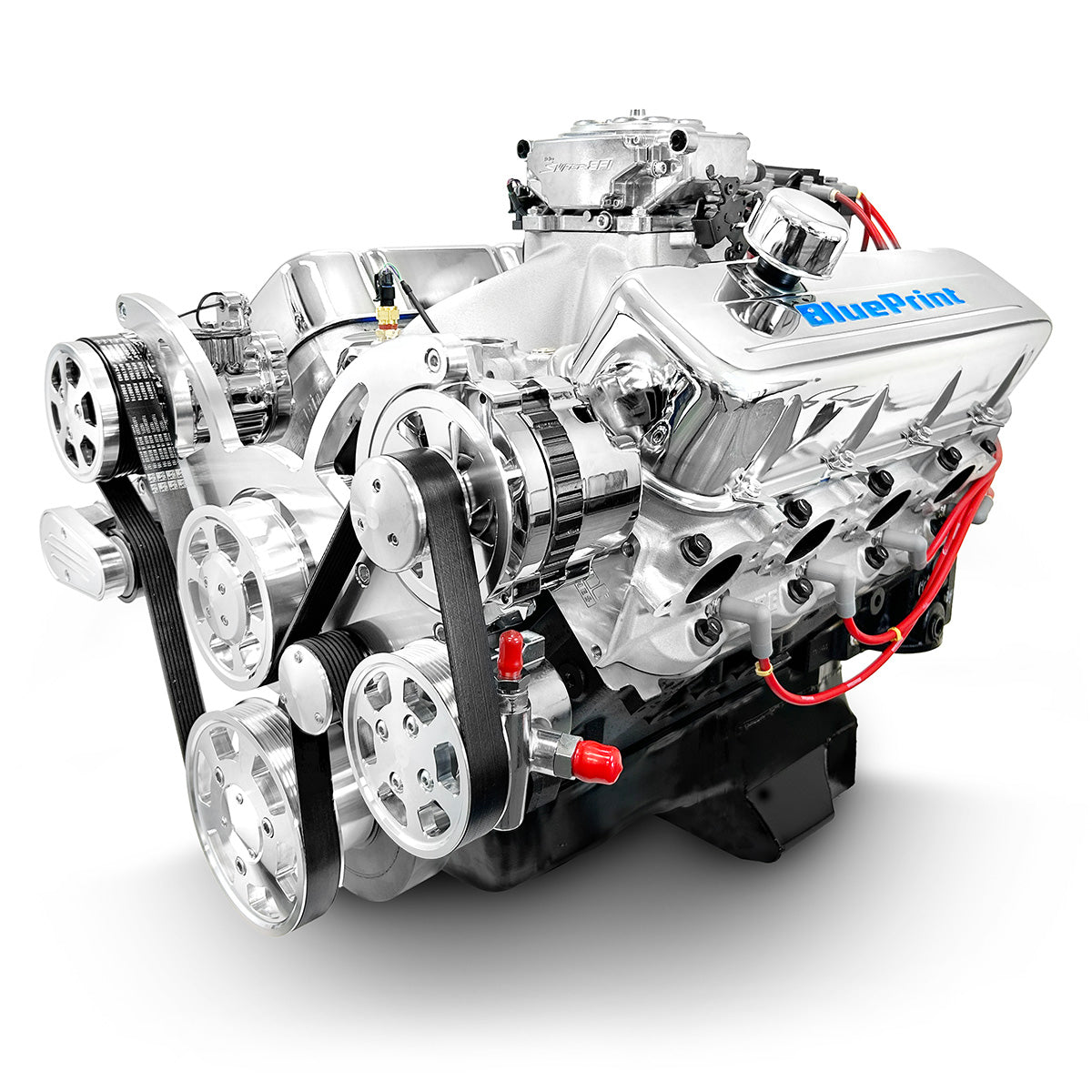 GM Big Block Compatible 496 c.i. Engine - 600 Horsepower - Deluxe Dressed - Polished Pulley Kit - Fuel Injected