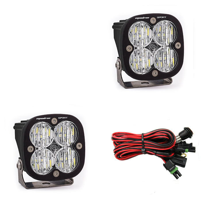 Baja Designs Squadron Sport Black LED Auxiliary Light Pod Pair Baja Designs