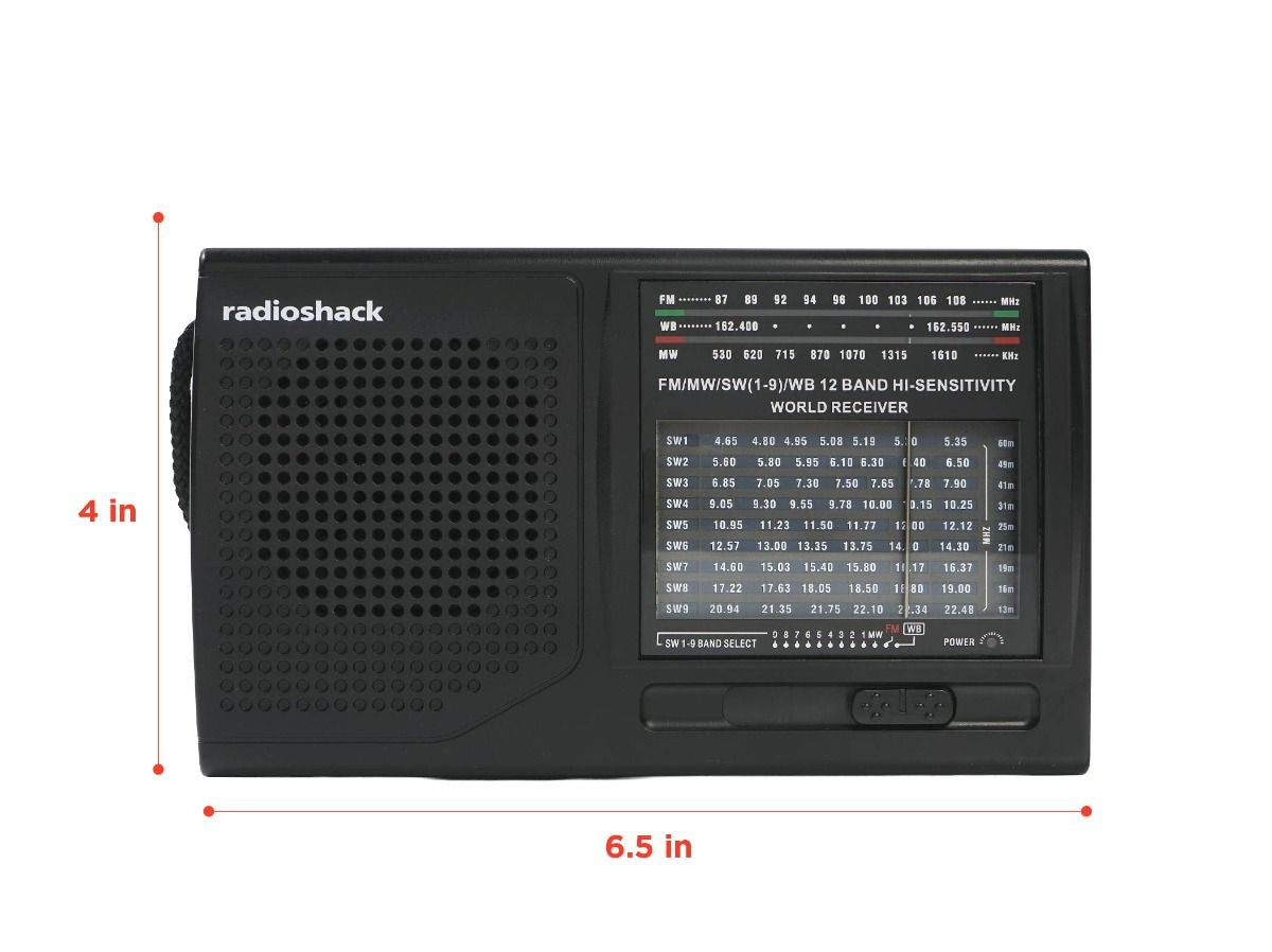 RadioShack Portable Multi-Band Radio with Weather Band Battery Powered Radio Shack