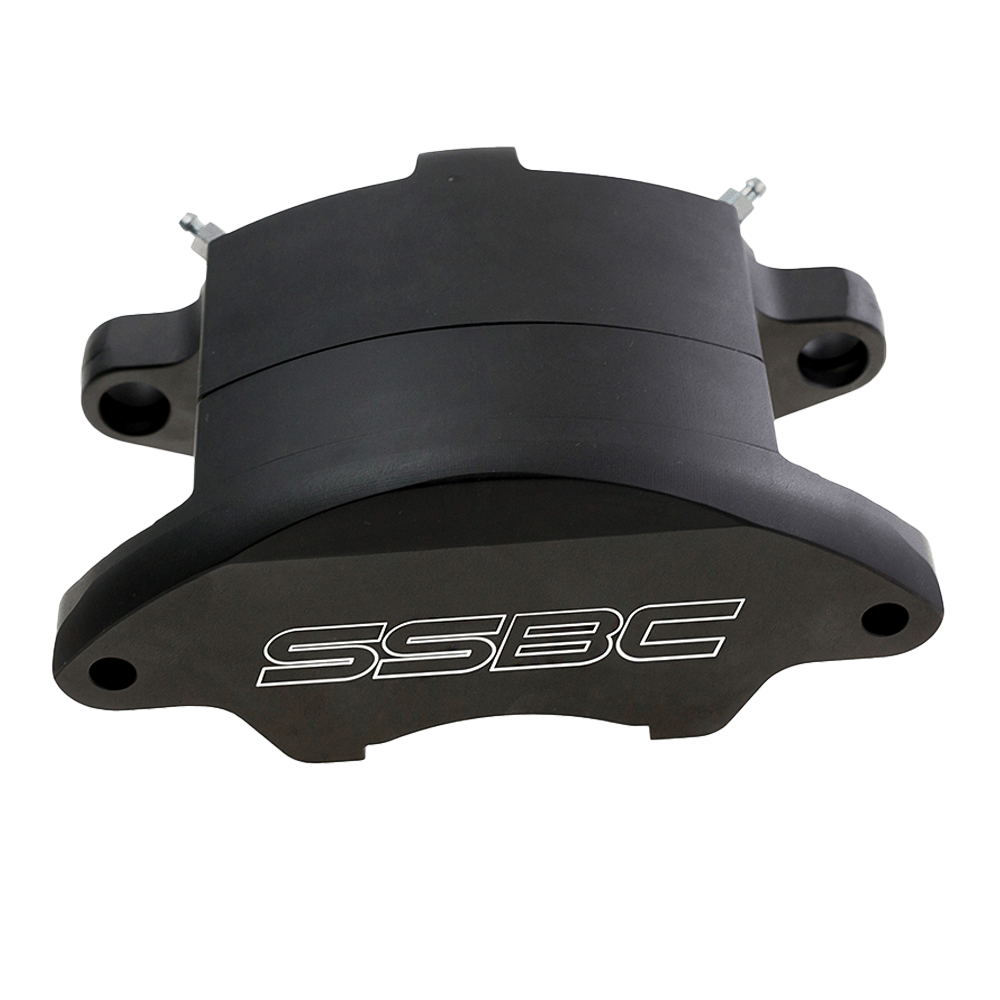 American Made Super Twin 2-Piston Front Caliper Assembly. Black CPA-22192B