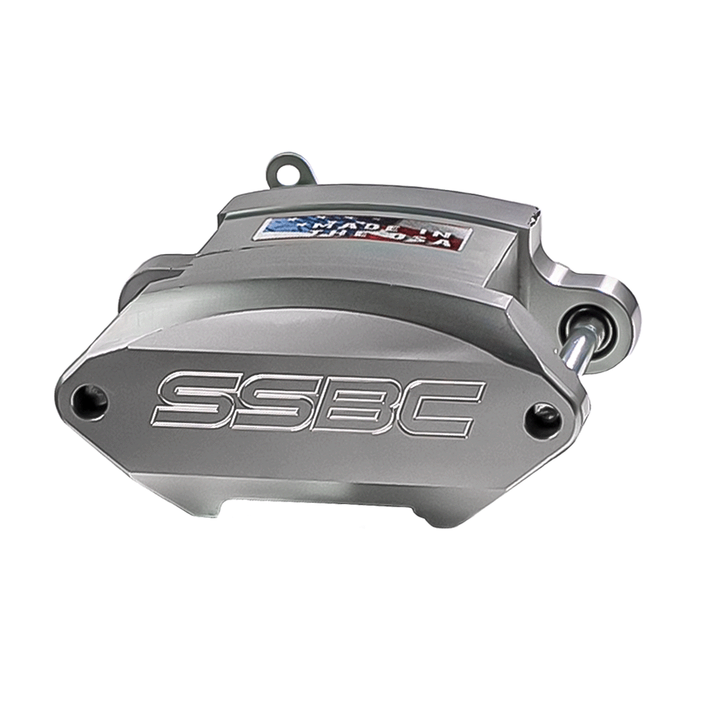 American Made Sport Twin 2-Piston Direct Fit Front Caliper Assembly. Clear CPA-22194A