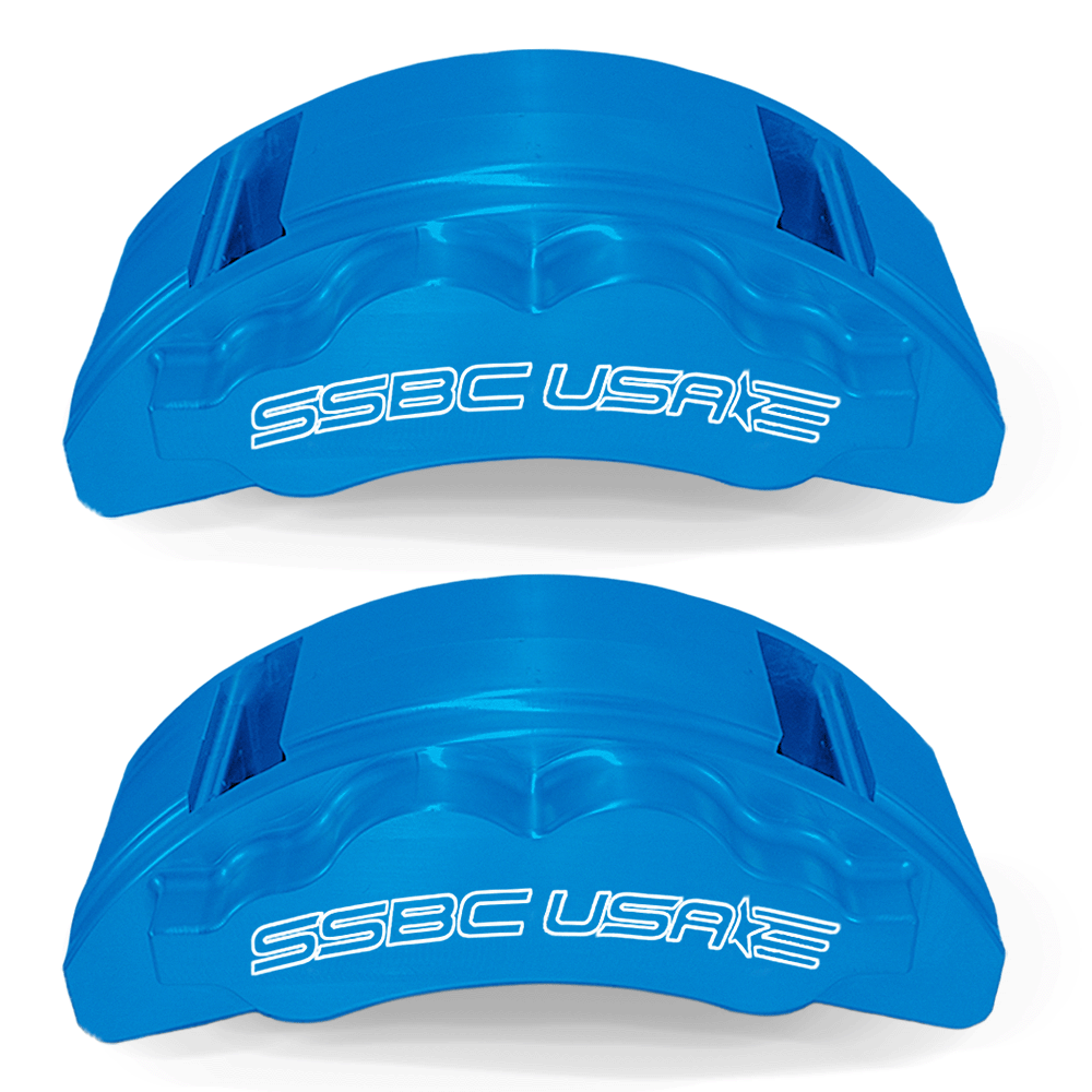 American Made B8 Beast 8-Piston Direct Fit Billet Aluminum Front Disc Brake Kit W/DS Rotors. Blue A424-20BU-DS