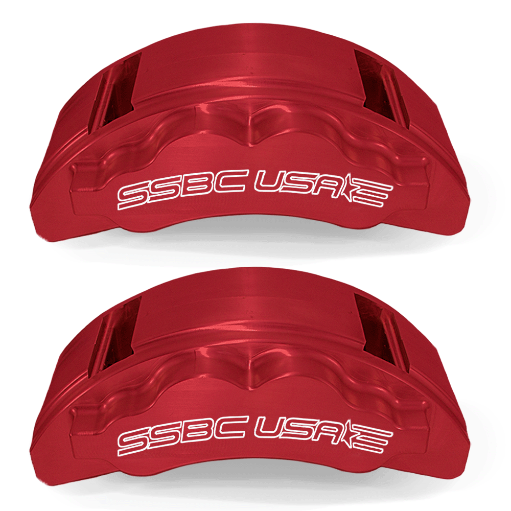 American Made B8 Beast 8-Piston Direct Fit Billet Aluminum Front Disc Brake Kit W/DS Rotors. Red A424-20R-DS