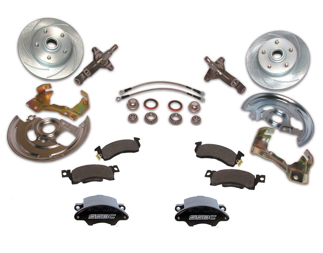 American Made Super Twin HD 2-Piston Billet Aluminum Front Drum to Disc Brake Conversion Kit W/Rotors. Black W123-ABK