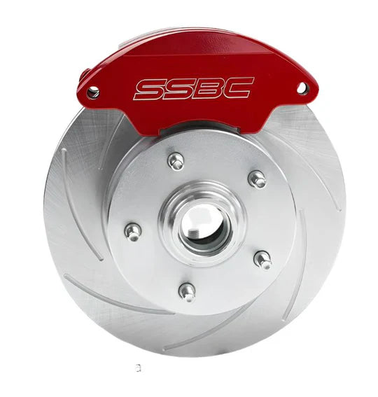 American Made Super Twin HD 2-Piston Billet Aluminum Front Disc Brake Kit W/Rotors. Red W123-ADSR