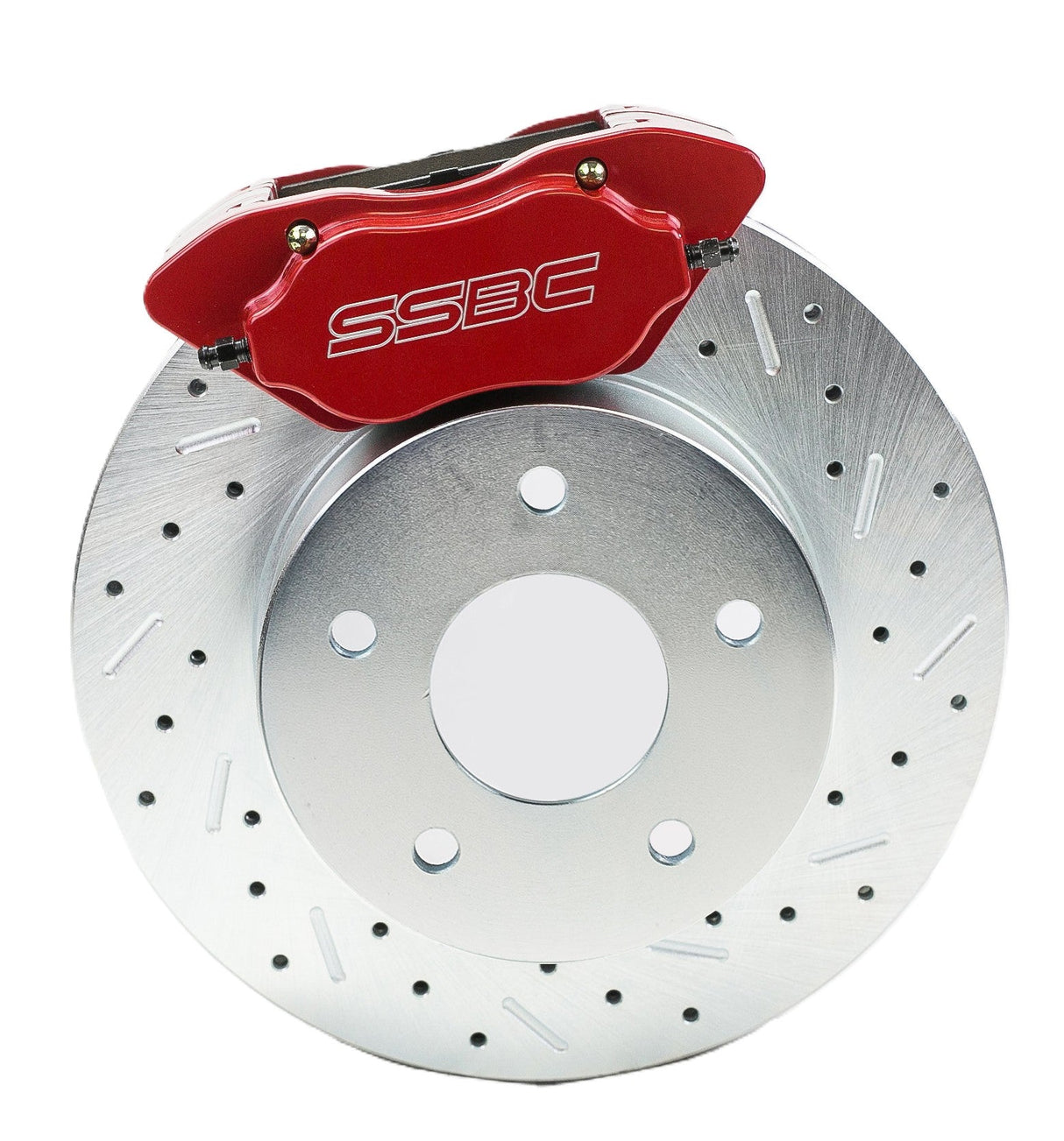 American Made Comp S 4-Piston Billet Aluminum Rear Disc Brake Kit W/DS Rotors. Red W125-42R