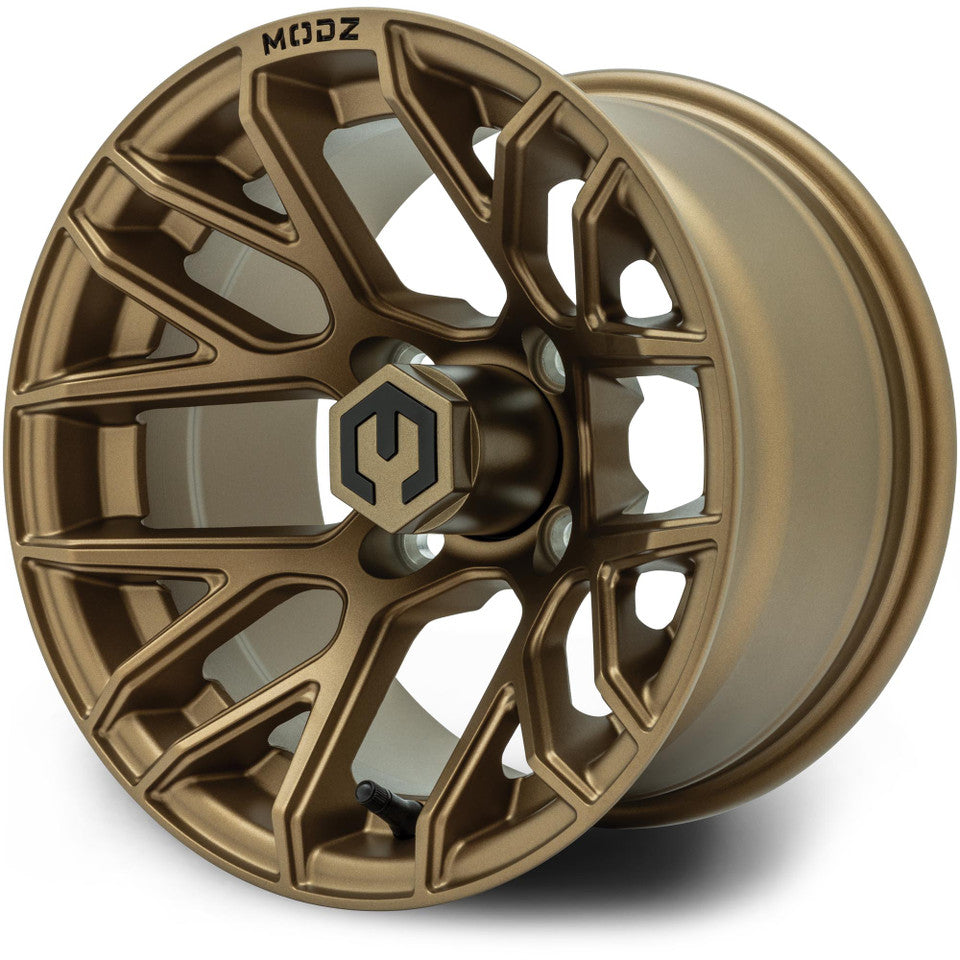 MODZ® Matrix 12x7 | -25 Offset Matte Bronze 12" Golf Cart Wheel